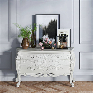 European style carved side view cabinet 3d model